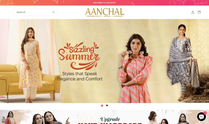 Aanchal Designers website