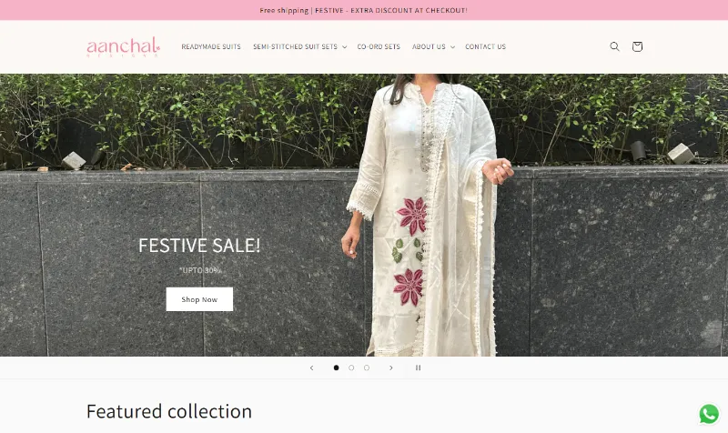 Aanchal Designs website